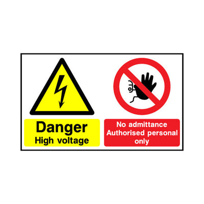 Danger - High Voltage - No Admittance Authorised Personnel Only - Landscape Sign MTP049 MTP LN2