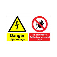 Danger - High Voltage - No Admittance Authorised Personnel Only - Landscape Sign MTP049 MTP LN2