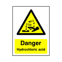 Danger - Hydrochloric Acid v2 - Portrait Sign - PT1 CD047 CD