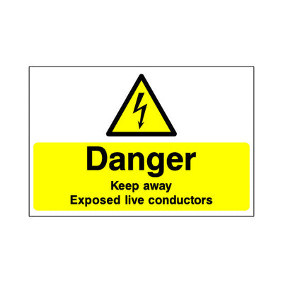 Danger - Keep Away - Exposed Live Conductors - Landscape Sign EH064 EH LN1