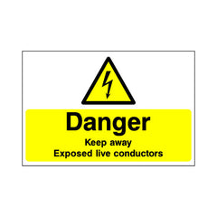 Danger - Keep Away - Exposed Live Conductors - Landscape Sign EH064 EH LN1