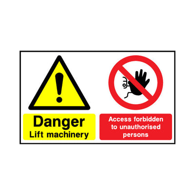 Danger - Left Machinery - Access Forbidden To Unauthorised Person's - Landscape Sign MTP048 MTP LN2