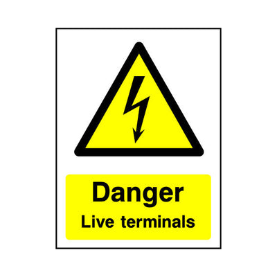 Danger - Live Terminals - Portrait Sign EH047 EH PT1