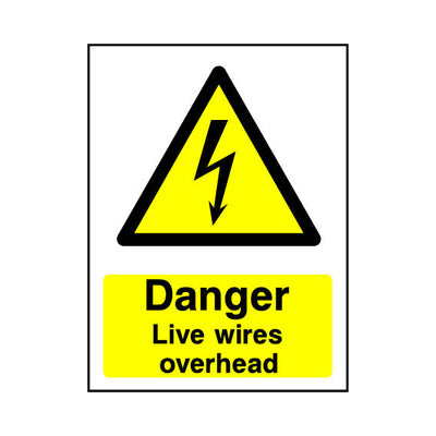 Danger - Live Wires Overhead - Portrait Sign EH050 EH PT1
