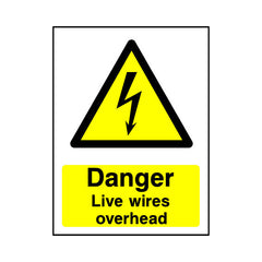 Danger - Live Wires Overhead - Portrait Sign EH050 EH PT1