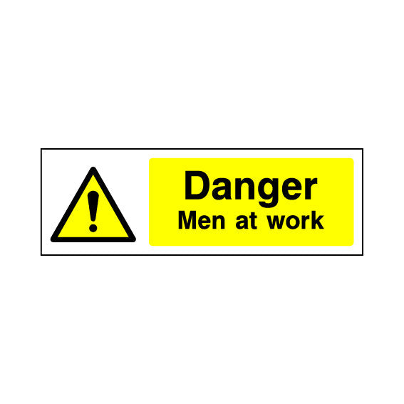Work At Risk Sign Danger - Men At Work - General Warning Sign | UK Safety Sign - One Printer