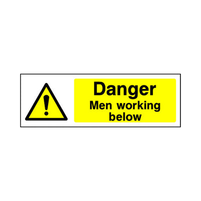 Danger - Men Working Below - Landscape Sign GW003 GW LN3