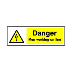 Danger - Men Working On Line - Landscape Sign EH023 EH LN3