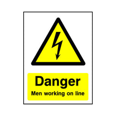 Danger - Men Working On Line - Portrait Sign EH055 EH PT1