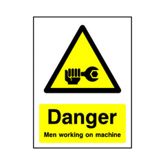 Danger - Men Working On Machine - Portrait Sign MW025 MW PT1