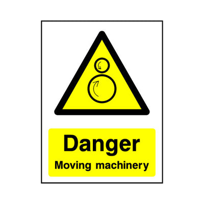 Danger - Moving Machinery - Portrait Sign - PT1 CA060 CA