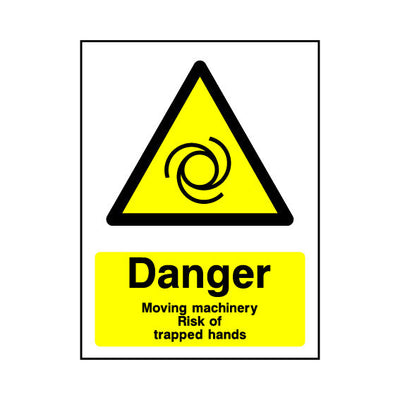 Danger - Moving Machinery - Risk Of TraPPEd Hands - Portrait Sign MW030 MW PT1
