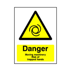 Danger - Moving Machinery - Risk Of TraPPEd Hands - Portrait Sign MW030 MW PT1