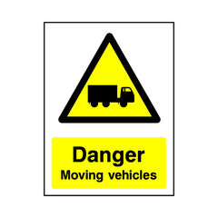 Danger - Moving Vehicles - Portrait Sign GW083 GW PT1