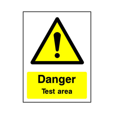 Danger - Test Area - Portrait Sign GW070 GW PT1