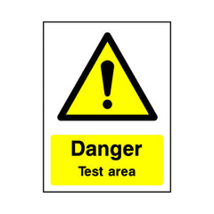 Danger - Test Area - Portrait Sign GW070 GW PT1
