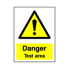 Danger - Test Area - Portrait Sign v2 MW021 MW PT1