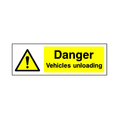 Danger - Vehicles Unloading - Landscape Sign GW030 GW LN3