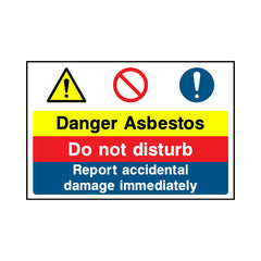 Danger Asbestos - Do Not Disturb - Report Damage - Landscape Sign - LN1 CN117 CN