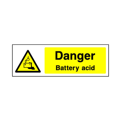Danger Battery Acid - Landscape Sign - LN3 CD010 CD