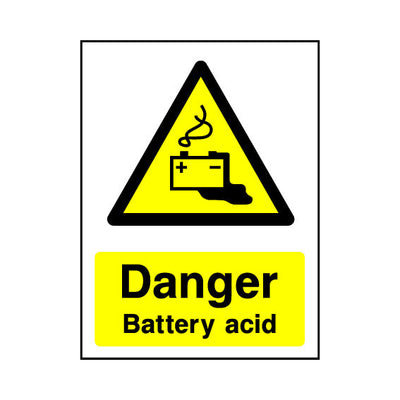 Danger Battery Acid v2 - Portrait Sign - PT1 CD054 CD