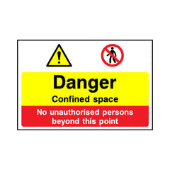 Danger Confined - No Unauthorised Persons (v2) - Landscape Sign - LN1 CN128 CN