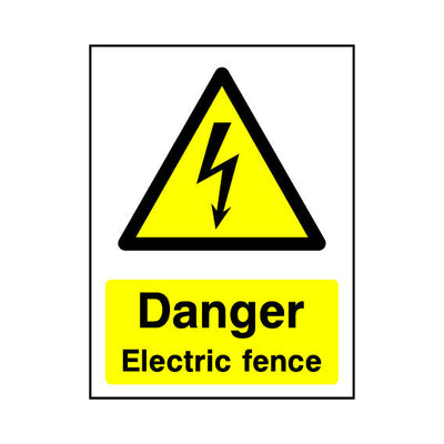 Danger Electric Fence - Portrait Sign - PT1 CA056 CA
