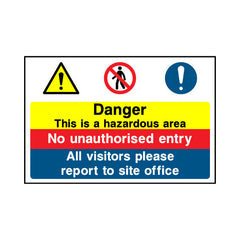 Danger Hazardous Area - No Unauthorised Entry - Landscape Sign - LN1 CN118 CN