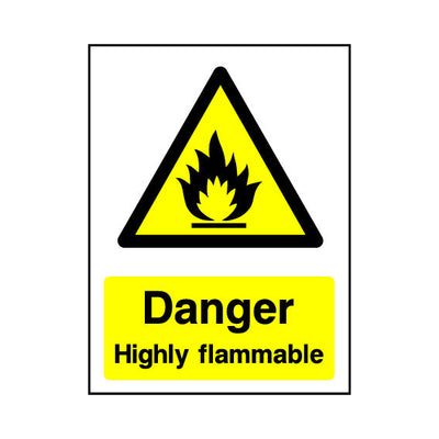 Danger Highly Flammable v2 - Portrait Sign - PT1 CD083 CD