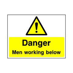 Danger Men Working Below - Landscape Sign - LN1 CN107 CN