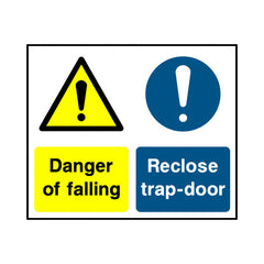 Danger Of Falling - Reclose Trap-door - Landscape Sign LS002 LS LN1