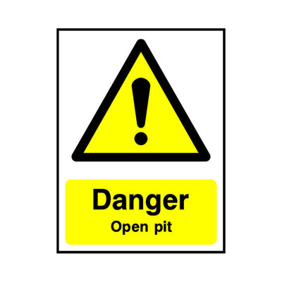 Danger Open Pit - Portrait Sign LS009 LS PT1