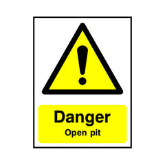 Danger Open Pit - Portrait Sign LS009 LS PT1