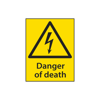 Danger Of Death - Full Yellow Sign