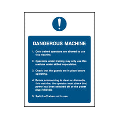 Dangerous Machine Info - Portrait Sign FPH019 FPH PT1