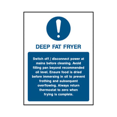 Deep Fat Fryer Info - Portrait Sign FPH024 FPH PT1