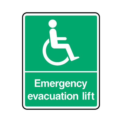 Disabled - Emergency Evacuation Lift - Portrait Sign DA025 DA PT1