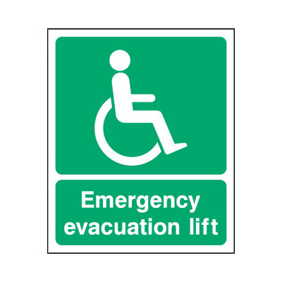 Disabled Emergency Evacuation Lift - Portrait Sign EE080 EE PT1