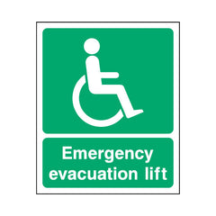 Disabled Emergency Evacuation Lift - Portrait Sign EE080 EE PT1