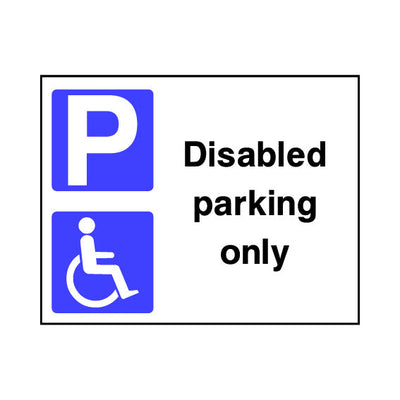 Disabled Parking Only (traffic) Sign - Landscape Sign RRTS041 RRT LN1