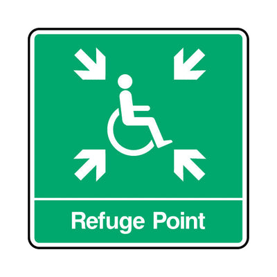Disabled Refuge Point - Arrows - Square Sign DA026 DA SQ1