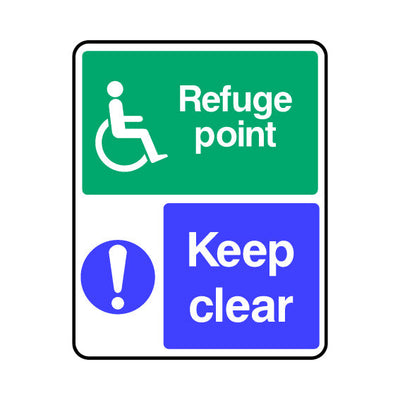 Disabled Refuge Point - Keep Clear - Portrait Sign DA023 DA PT1