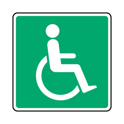 Disabled Square Green Icon - Square Sign DA021 DA SQ1