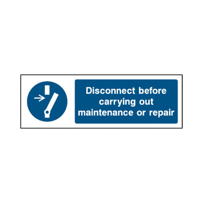 Disconnect Before Carrying Out Maintenance Or Repair - Landscape Sign MG019 MG LN3