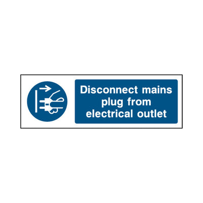 Disconnect Mains Plug From Electrical Outlet - Landscape Sign MG018 MG LN3