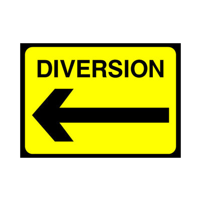 Diversion (Arrow Left) - Landscape Sign TRTW004 TRTW LN1