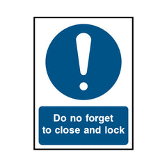 Do No Forget To Close And Lock - Portrait Sign LS018 LS PT1