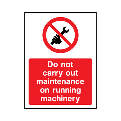Do Not Carry Out Maintenance On Running Machinery - Portrait Sign MP048 MP PT1