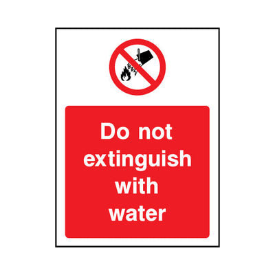 Do Not Extinguish With Water - Portrait Sign GP092 GP PT1