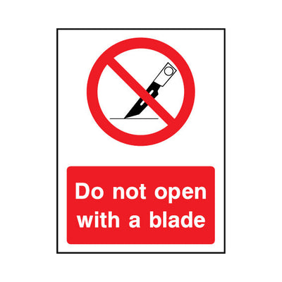 Do Not Open With A Blade - Portrait Sign GP110 GP PT1
